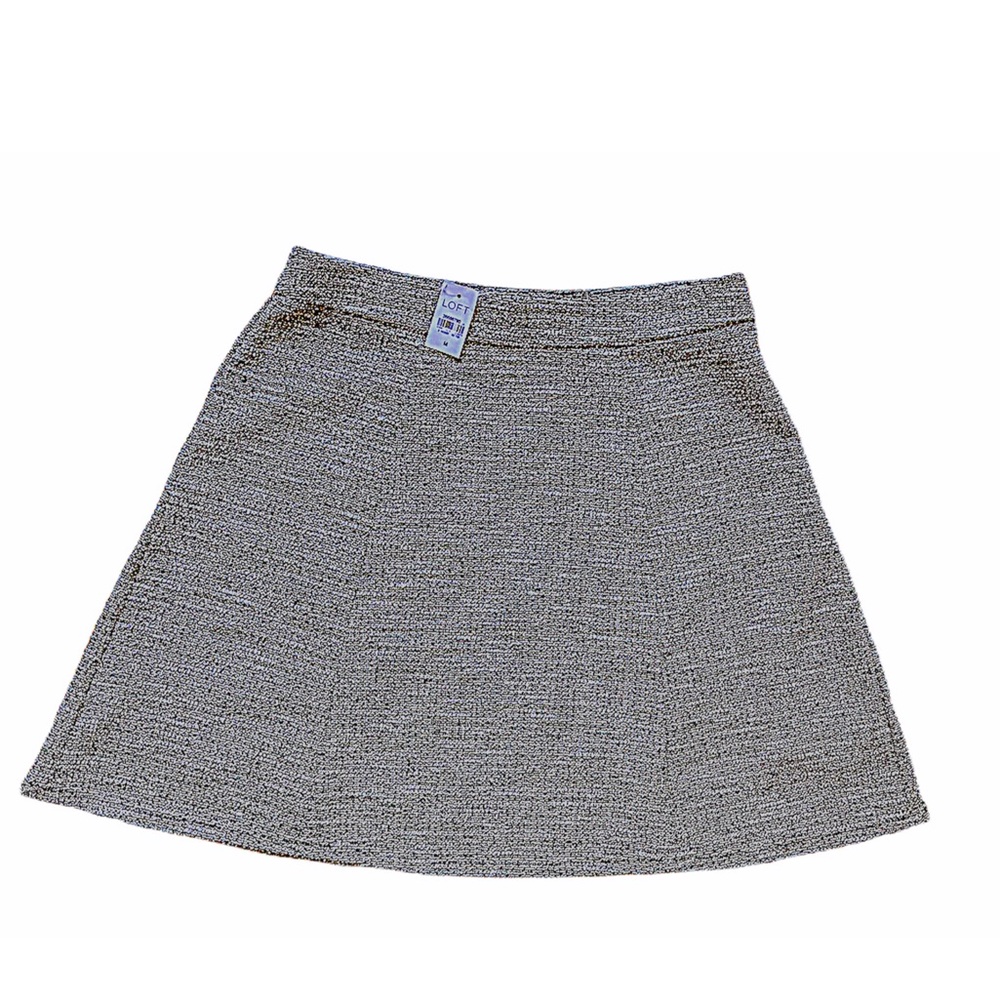 LOFT Gray Winter Cotton Boucle Circle Skirt Size Medium NEW WITH TAGS - Picture 5 of 8